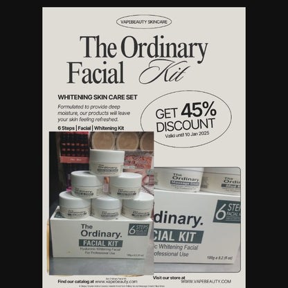 The Ordinary 6 step facial kit Scrub Mask Massage Polish Cleanser Bleach cream